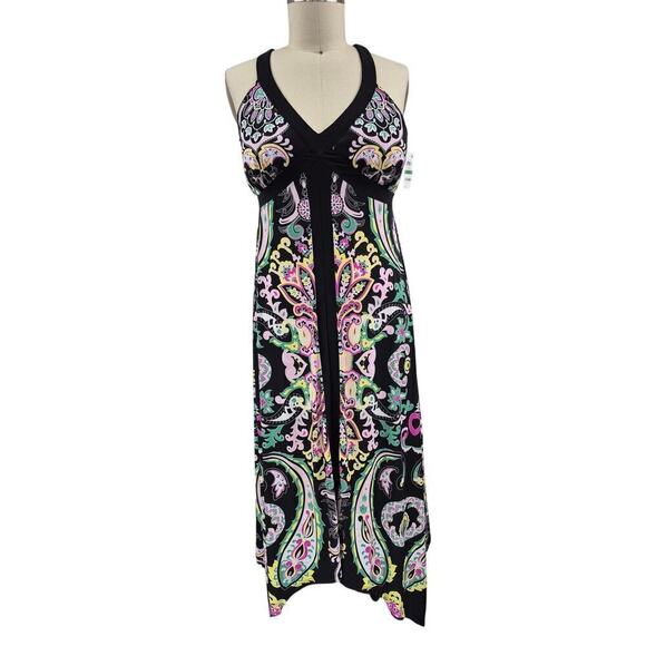 NWT INC International Concepts Polyester Maxi Dress Buddha Paisley Design Sz L - Picture 1 of 6